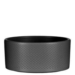 ERA BOWL 22/10 wytłaczana doniczka cylindryczna płaska ciemnoszara
