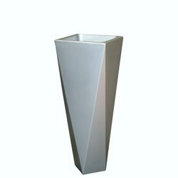 DIAMOND 26x26/72 donica designerska wysoka smukła srebrna metalizowana