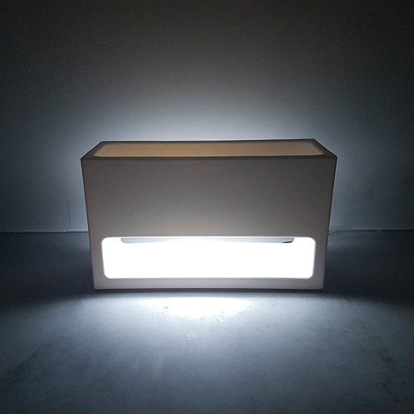 LLUNA 110x40/65 prostokątna donica podświetlana kremowa LED biały