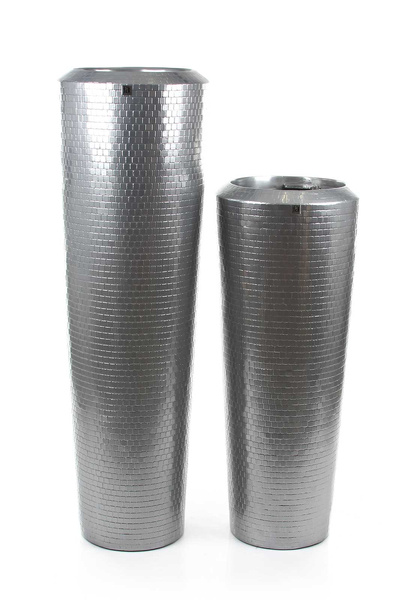 PIXEL 40/135 designerska donica z mozaiki srebrna lustrzany połysk