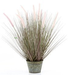 Sztuczna trawa z kłosami pennisetum 58 cm w cynkowej doniczce