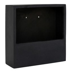 Jack Wally XS 30x30x9 designerska doniczka ścienna kwadratowa czarna kamienna