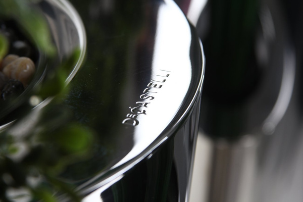 NARNYA 30/140 wąska wysoka donica stalowa polerowana