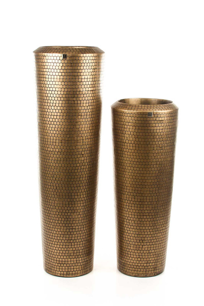 PIXEL 40/135 ekskluzywna wysoka donica mozaikowa złota