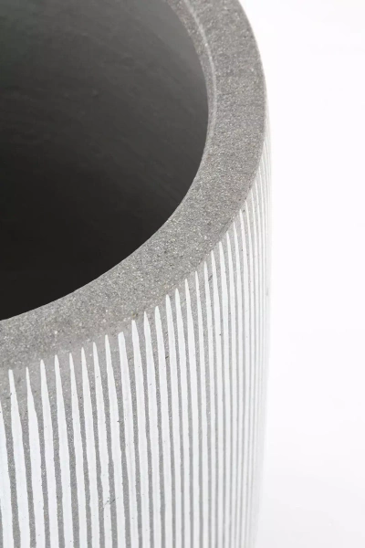 Harith High S 40/48 wysoka donica szara w białe prążki