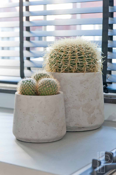 Patt XXL 34/28,5 okrągła donica kamienna szara cementowa