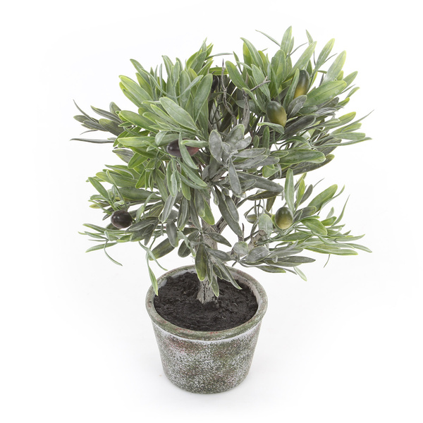 Sztuczna oliwka 36 cm w naturalnej doniczce 7 owoców