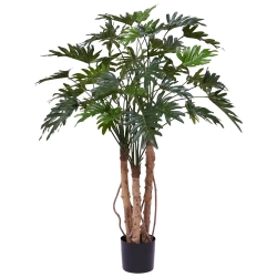 Sztuczny Filodendron Xanadu 120 cm na 3 drewnianych pniach deluxe