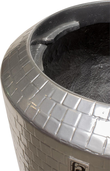 PIXEL 40/105 donica wysoka designerska srebrna lustrzany połysk