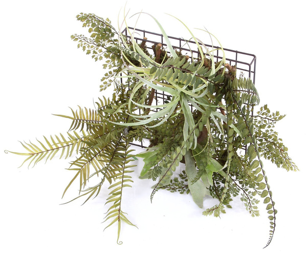 Kompozycja roślin sztucznych leśnych na kratce 30x30 cm