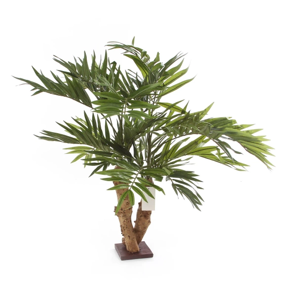 Sztuczna Palma Chamedora na drewnianym pniu 65 cm
