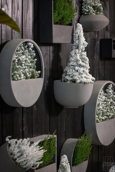 Wally XS 30/9 szara doniczka ścienna kamienna