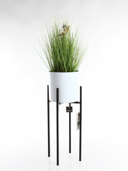 ASCOT 26x26/55 cm czarny stalowy stojak na donice kwietnik