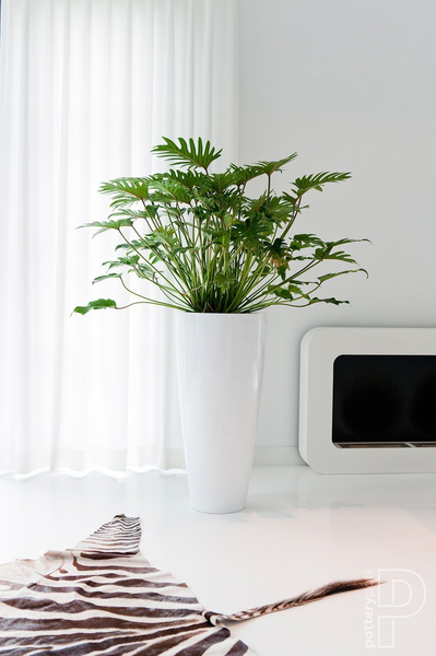 Dax L 37/80 czarna wysoka donica kamienna