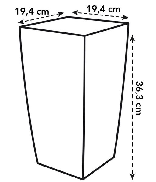 Milano Diamond 20x20/36 doniczka kwadratowa wysoka bordowa połysk