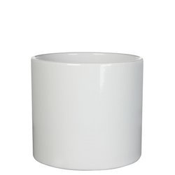 ERA 19/17 doniczka ceramiczna walec biała z połyskiem