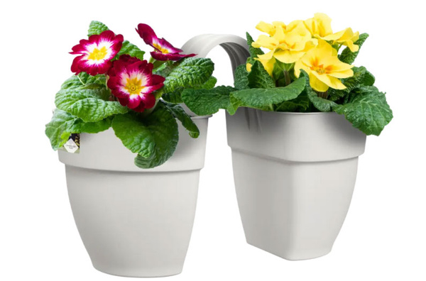 Vibia Flower Twin 21 doniczka dwustronna balkonowa biała silky white