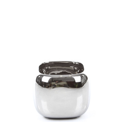 MANON 13x13/10 doniczka kwadratowa chromowana srebrna