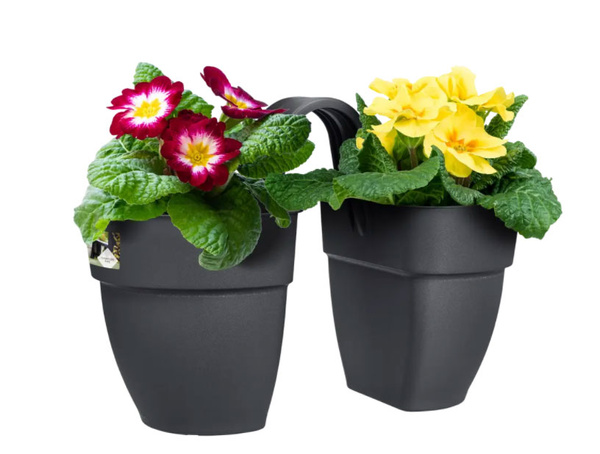 Vibia Flower Twin 21 doniczka dwustronna balkonowa antracytowa