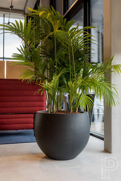 Orb Natural M 53/44 szara duża donica kulista kamienna