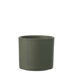 ERA 13/12 doniczka ceramiczna w kropki zielona