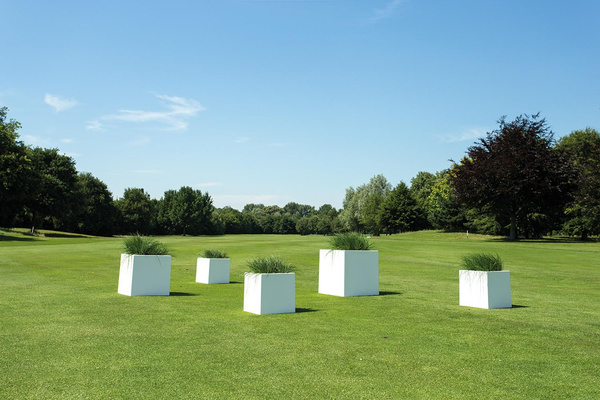 CUBUS 40x40/40 donica kwadratowa delikatnie kremowa z połyskiem