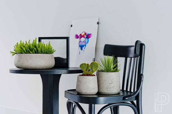 Patt XL 23/19,5 doniczka kamienna czarna black washed