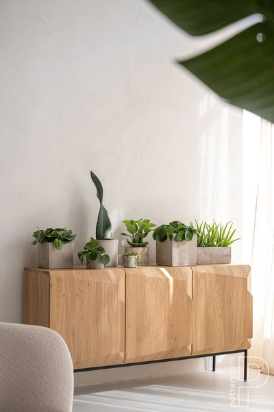 Grace M 14x14/14 osłonka kubik cementowa szara