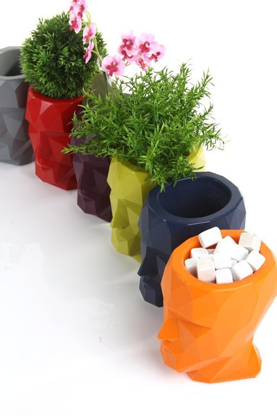 ADAN NANO Vondom 13x17/18 doniczka głowa niebieska