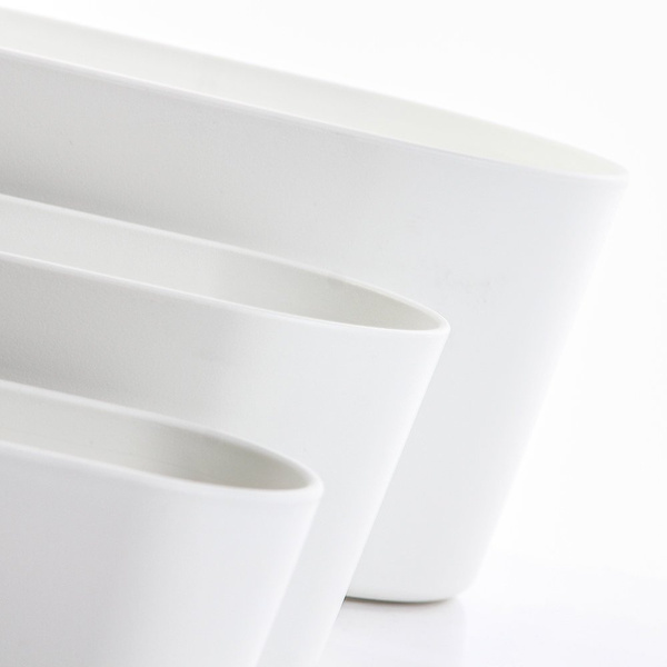 Flori 36x14/11 cm biała doniczka podłużna na parapet