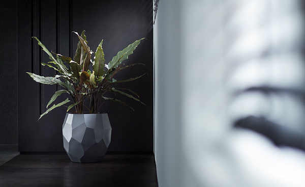 Elho Pure Edge 40/38 popielata donica designerska