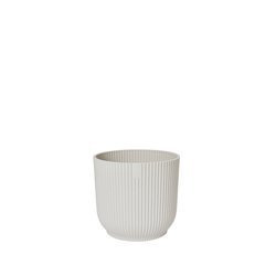 Vibes Fold Round 14 okrągła doniczka w paski biała / silky white