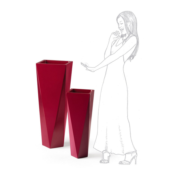 DIAMOND 26x26/72 donica designerska wysoka smukła purpura tyryjska lakierowana