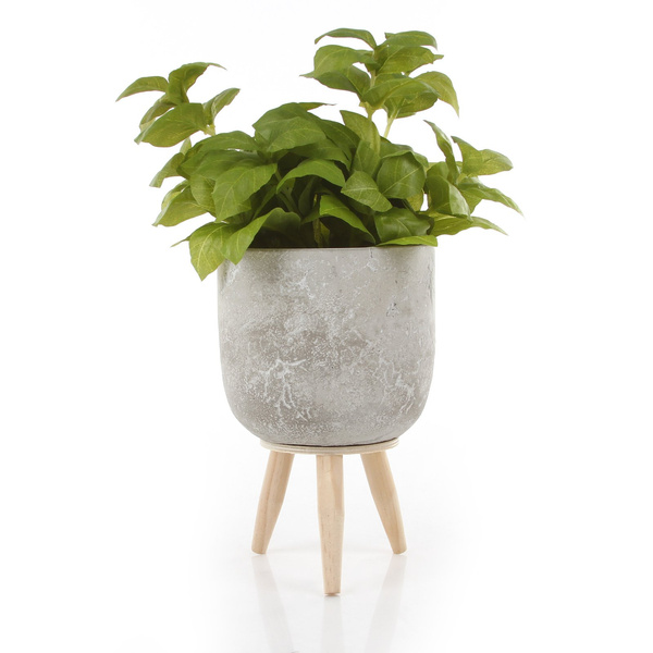 JIMMY 12,5/19 cm osłonka na drwnianych na nóżkach jasnoszara