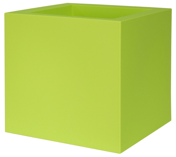 KUBE 30x30/30 doniczka kwadratowa niska zieleń wiosenna acid green